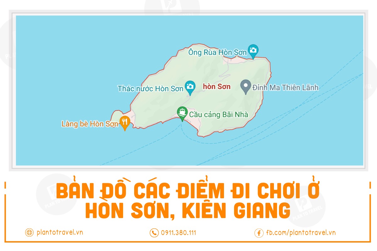 Bản Đồ các điểm đi chơi ở Hòn Sơn, Kiên Giang