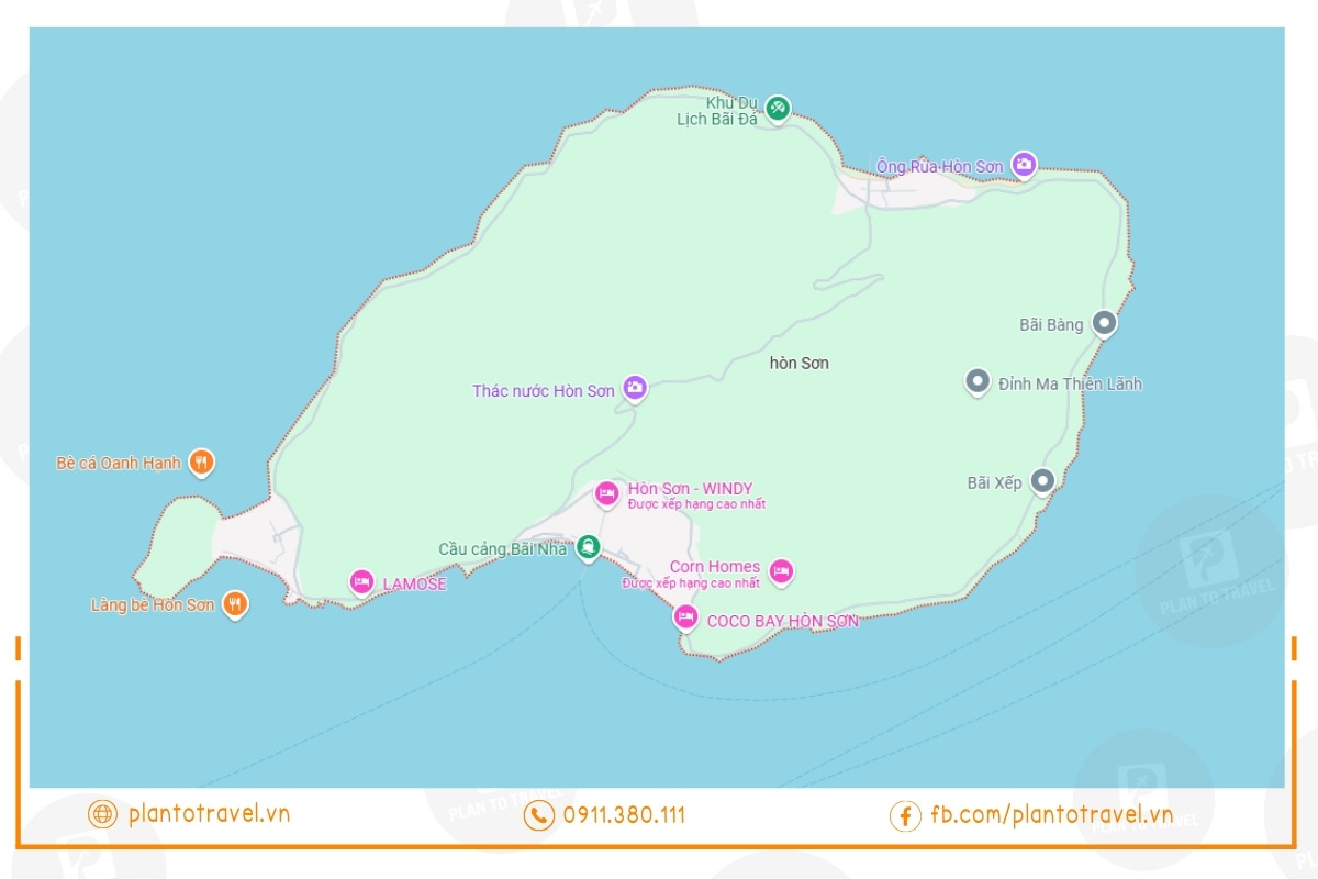 Hình ảnh bản đồ du lịch Hòn Sơn mới nhất 2024