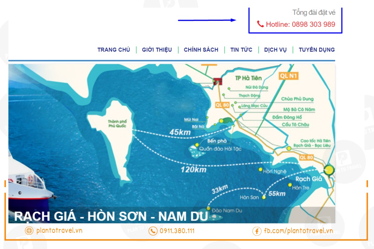 Đặt vé tàu đi Hòn Sơn qua điện thoại/hotline