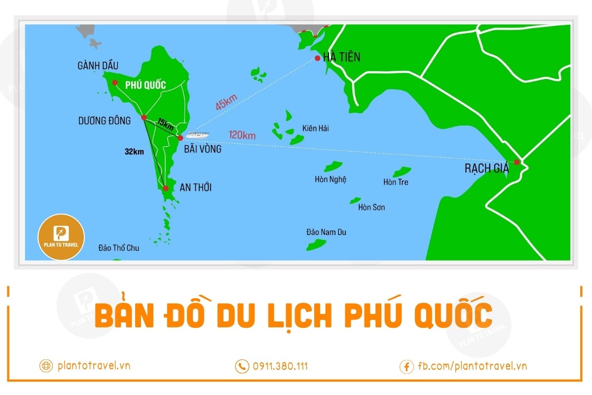 Bản đồ du lịch Phú Quốc update mới nhất 2024