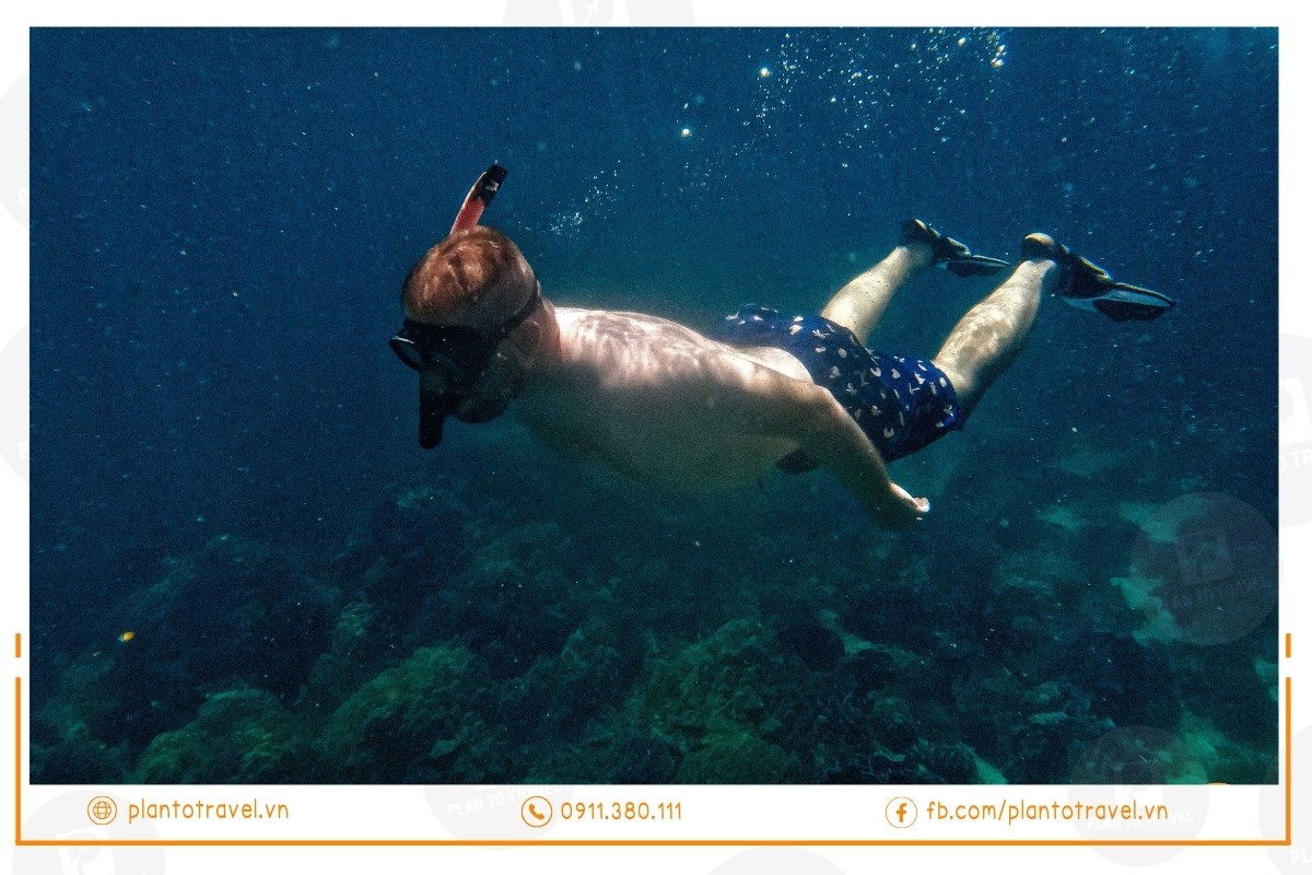 Snorkeling là hình thức lặn sử dụng các thiết bị lặn tối giản gồm: ống thở và kính lặn hoặc mặt nạ lặn biển có ống thở, chân vịt và áo phao.